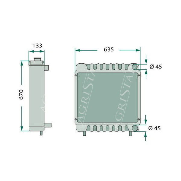 chłodnica wody silnika case Maxxum 110,115,120,125,130,140,new,holland,steyr,87574206,87737092