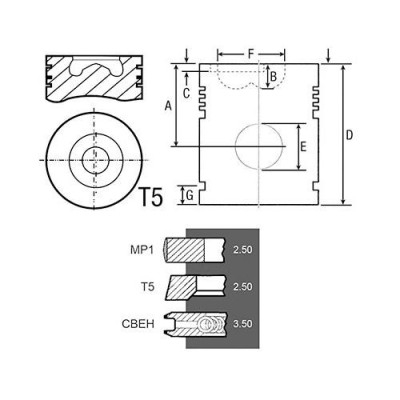 SCY3050 TŁOK 105 mm 2,5X2,5X3,5 (std)