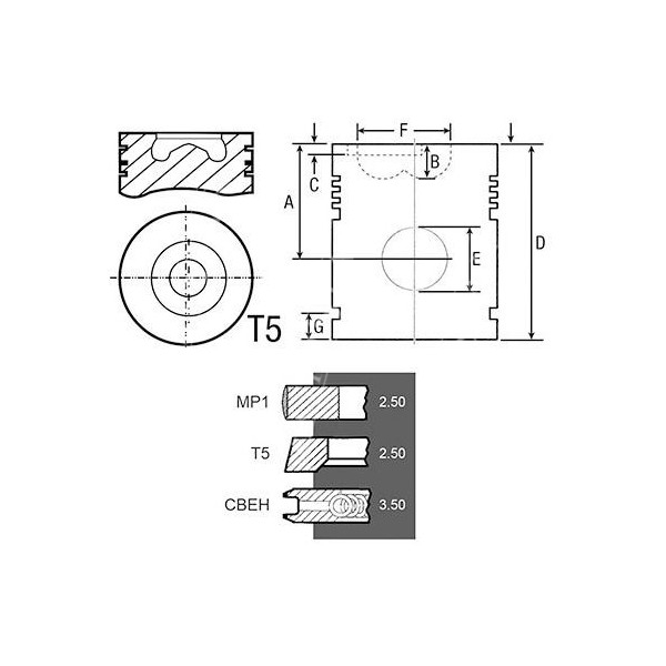 SCY3050 TŁOK 105 mm 2,5X2,5X3,5 (std)