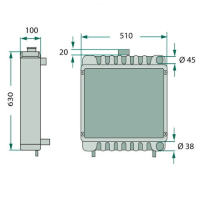 Chłodnica wody case JX55, JX60, JX65, JX70 new holland TD55D, TD60D, TD60DPlus, TD65D, TD70D, TD70DPlus
