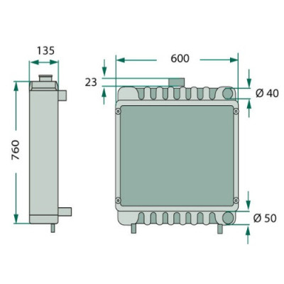 SUC1019 Chłodnica wody case 1255, 1255XL, 1455, 1455XL