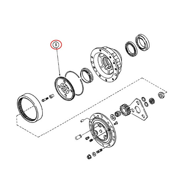 Koło zębate układu planetarnego Case 590SLE 580SM 590SM Komatsu Terex 295581A1 0138722