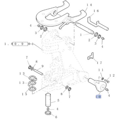 Sworzeń ramienia koparkowego dolny 85802872