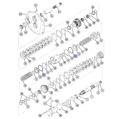 Oring kosza skrzyni biegów Case:
Magnum MX180 Puma Magnum 225 310 
New Holland:
T7.170 T7030 8050 T9.390