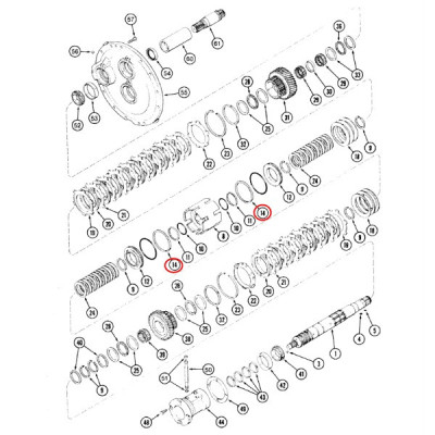 Pierścień teflonowy kosza skrzyni biegów 1286079C1 87773327 Case 7110 8950 MX 270 Puma Magnum New Holland T7 T7030 T8 8010 T9