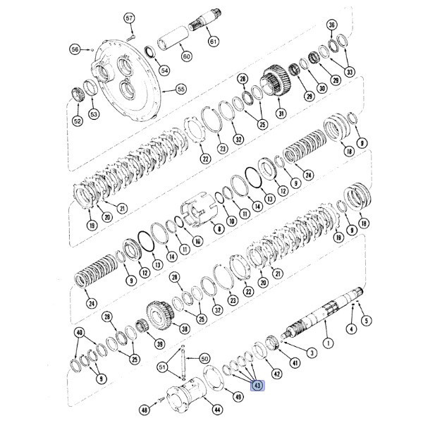Pierścień tulei kosza skrzyni biegów case Magnum 7110, 7120, 7130, 7140, 7150 new holland T7060, T7070 T8.275, T8.300 1286026C1