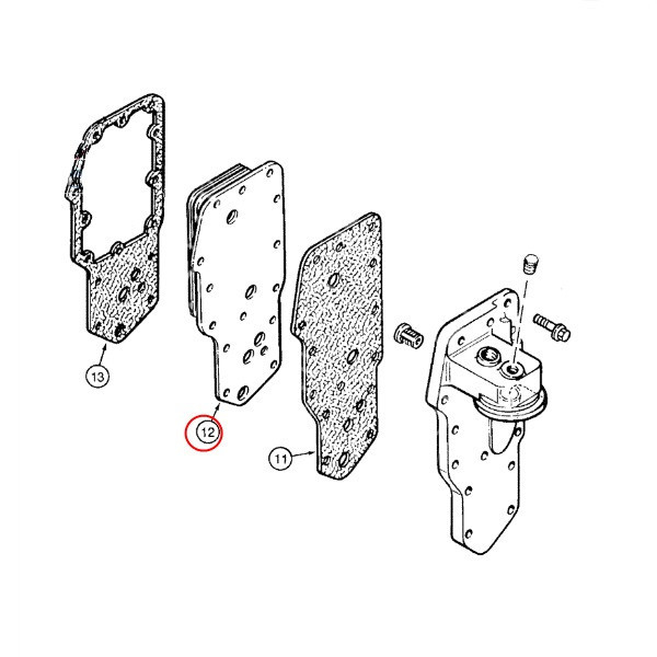 Chłodnica oleju silnika wymiennik ciepła Case MX100, MX110, MX120, MX135, MX150, MX170 5130, 5140, 5150, 5230, 5240, 5250 1644,
