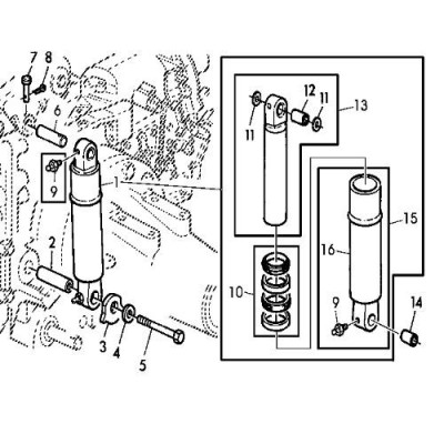 Tulejka dolna podnośnika John Deere
6800, 6900,
6810, 6910, 6910S,
7200, 7400, 7500, 
7405,
7210, 7410, 7510 H139738