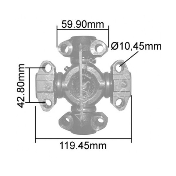 Krzyżak wału napędowego CASE Magnum 7110 7140, 7150, 7210, 7220, 7230, 7240, 7250, MX100 mx135 mx170 New Holland T8 TG