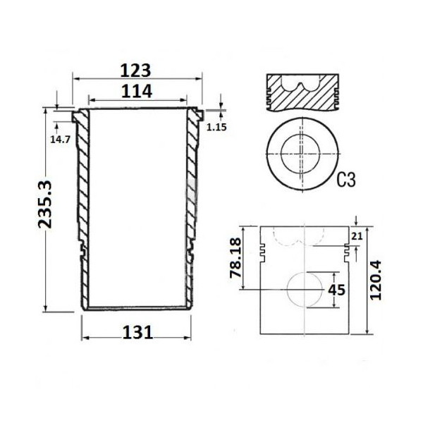 SCY1034 Zestaw naprawczy całego silnika