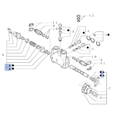 Uszczelniacze zestaw uszczelnień oringi ROZDZIELACZA CASE  580SR, 590SR, 695SM 695SR NEW HOLLAND LB90 LB95 LB110 LB115 85824283