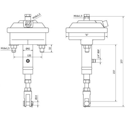 HAM9905 Siłownik hydrauliczno-pneumatyczny hamulca przyczepy 20mm