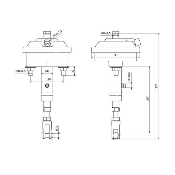 HAM9905 Siłownik hydrauliczno-pneumatyczny hamulca przyczepy 20mm