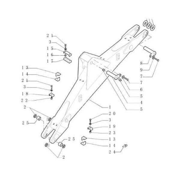 Tuleja mocowania ramienia koparkowego 83910557 Case 580SR 590SR 695SR 695SM  New Holland B110 B115 B90B B100B B110B B115B LB90B