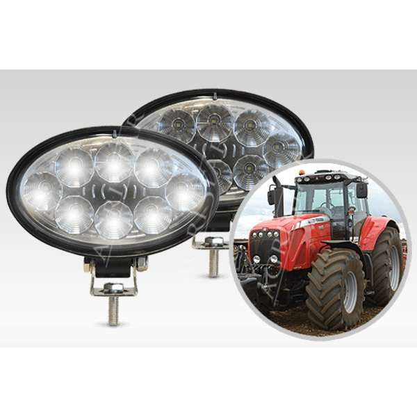 Lampa robocza halogen LED owal 1800Lm John Deere 6820 6920 6930 6630 6150r case maxxum jx puma fendt massey ferguson landini jcb
